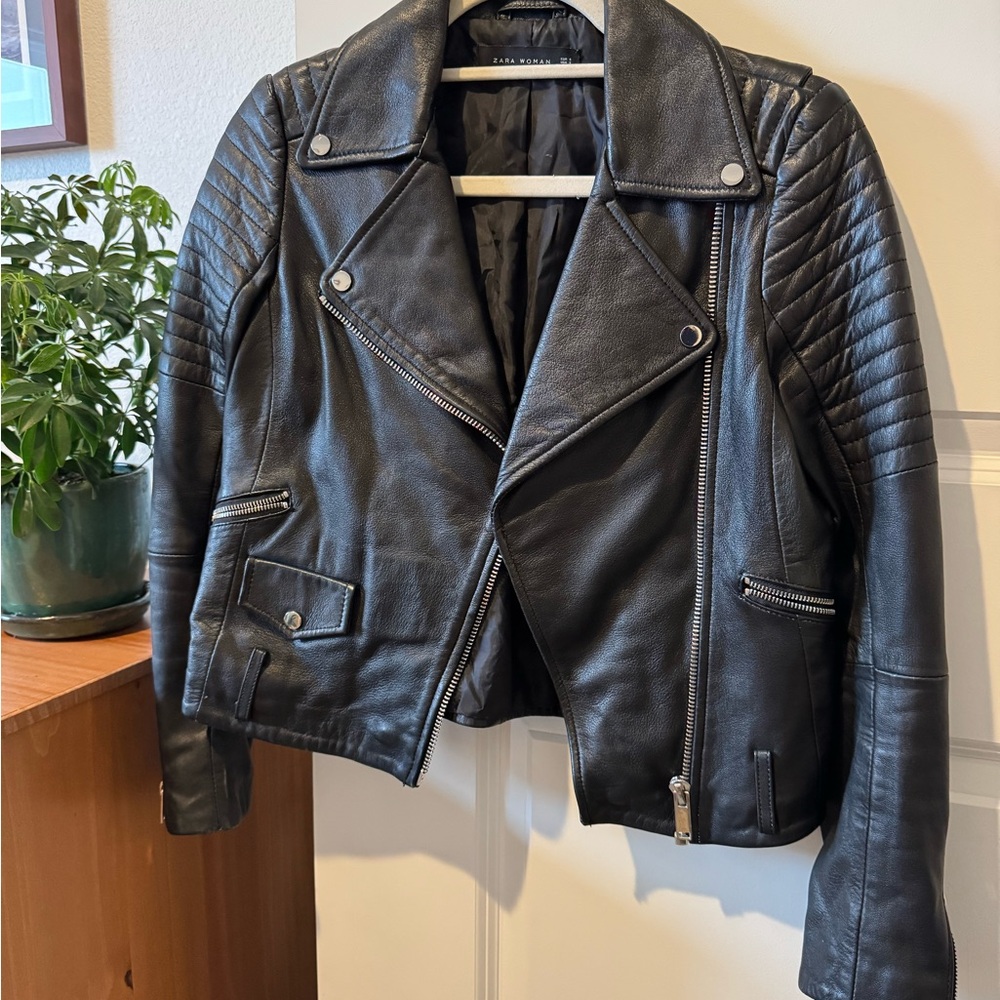 Zara Sheep Leather Jacket SM- Like New
